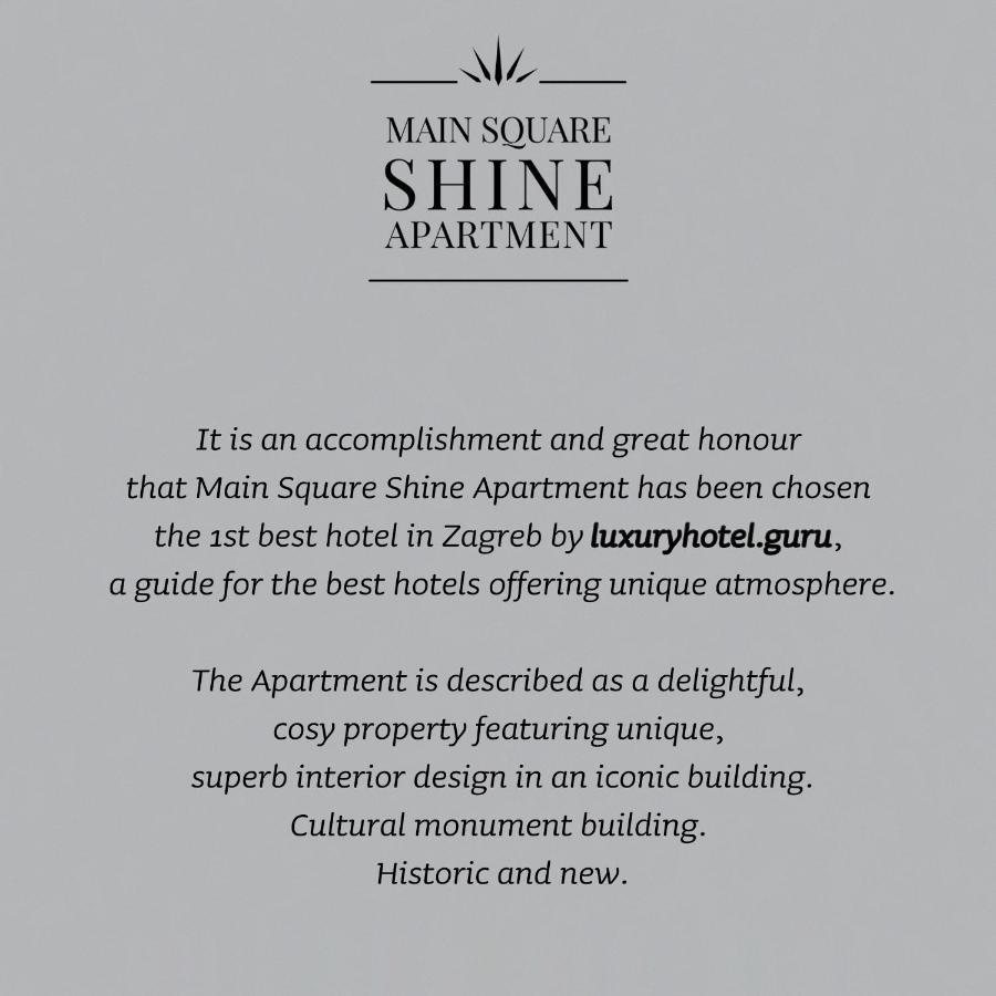 Luxurios And Historic Apartment "Shine" - Right On The Main Square Zagreb Exterior foto